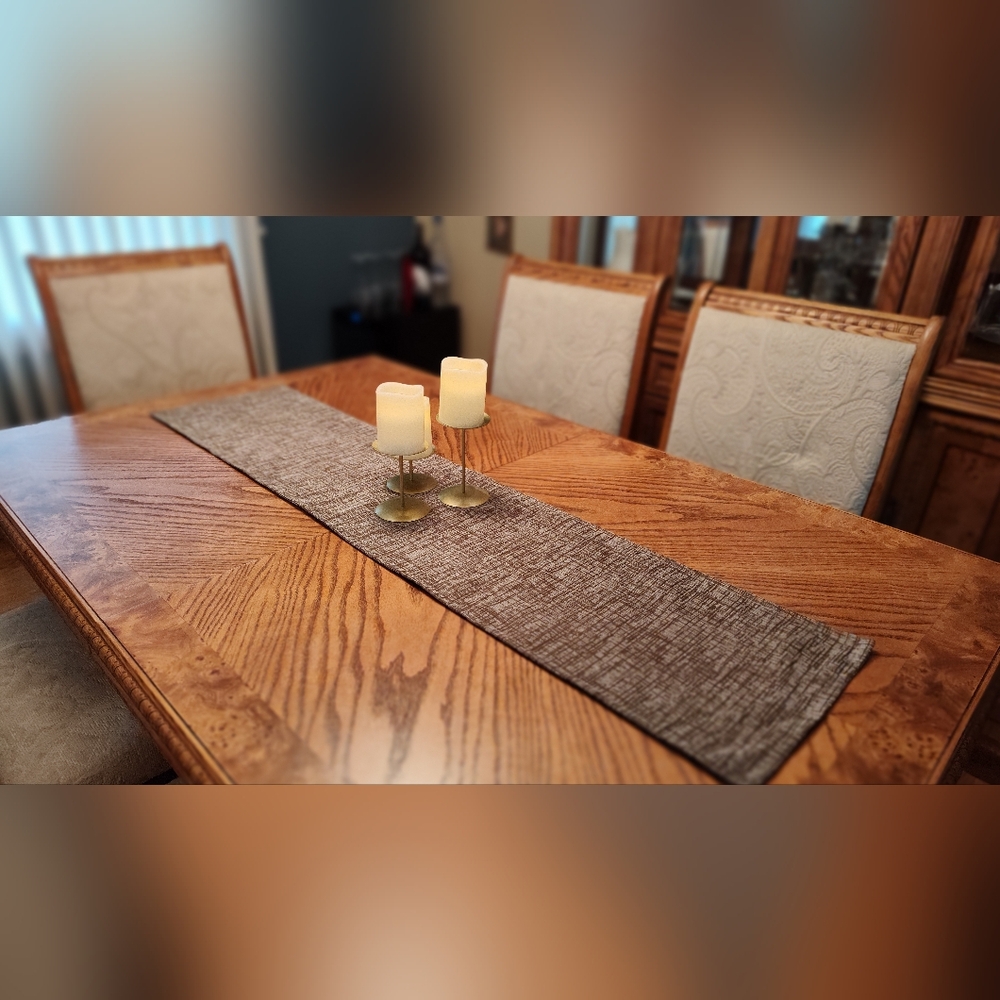 New Handmade! Textured Neutral Earth Tones Table Runner - 13 x 56 inches